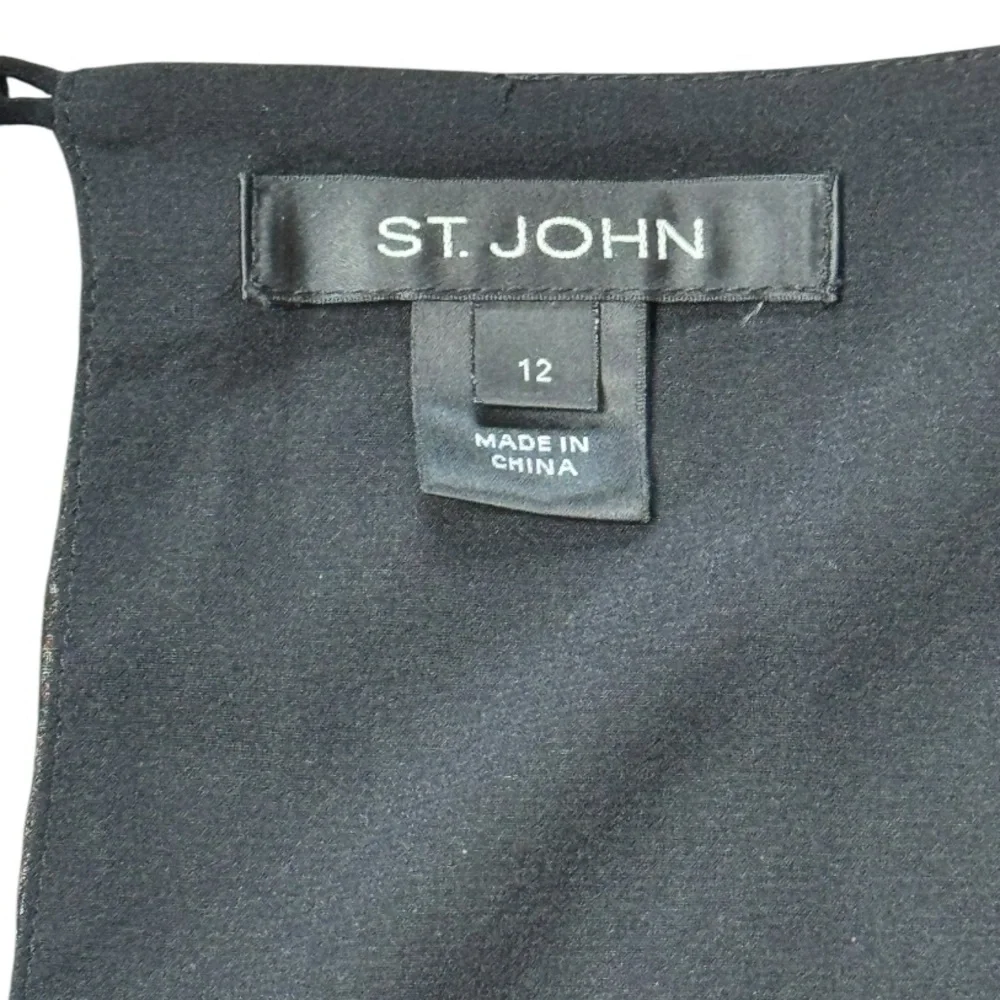 St. John Silk Peplum Long Sleeve Blouse size 12